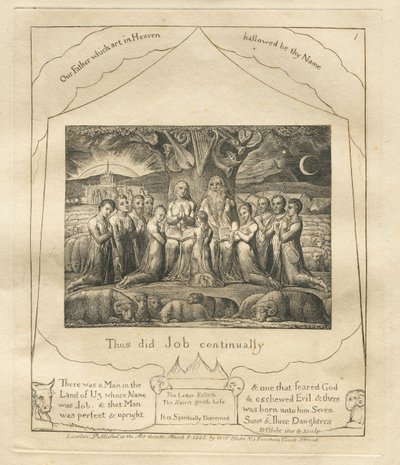 Jobs bok: Pl. 1, Så gjorde Job ständigt av William Blake