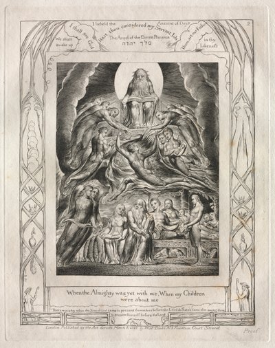 Jobs bok: Pl. 2, När den Allsmäktige ännu var med mig, När mina barn / var omkring mig av William Blake