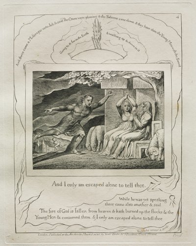 Jobs bok: Pl. 4, Och jag är bara ensam för att berätta för dig av William Blake