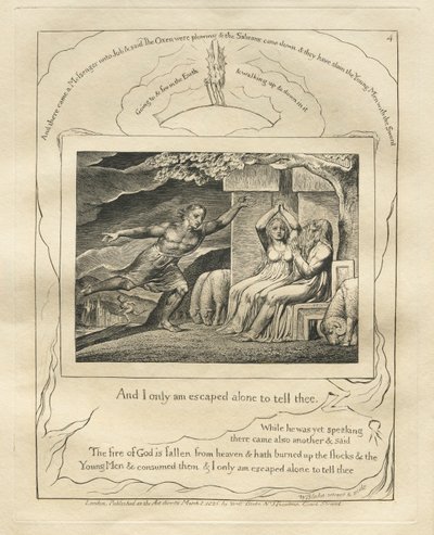 Jobs bok: Pl. 4, Och jag är bara ensam för att berätta för dig av William Blake