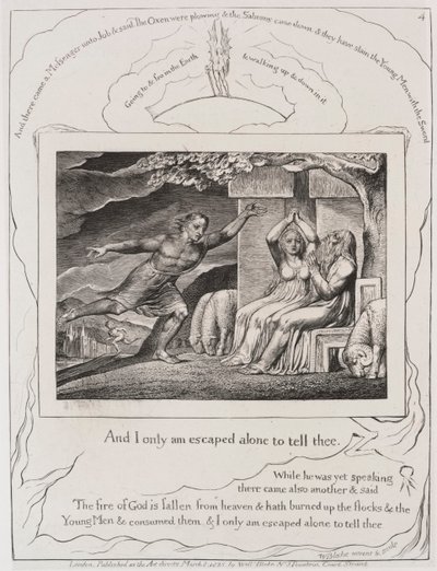 Jobs bok: Pl. 4, och jag är bara ensam för att berätta för dig av William Blake