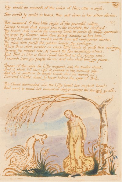 Thelboken, tavla 4, Varför skulle älskarinnan . . . . av William Blake