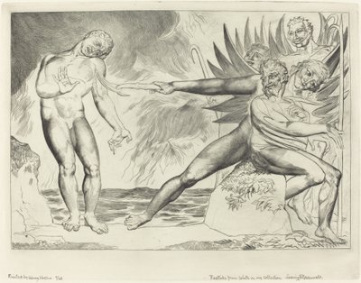 De korrupta tjänstemännens krets, The Devils Tormenting Ciampolo, 1827. av William Blake