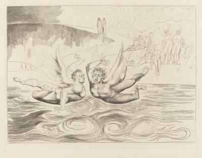 De korrupta tjänstemännens krets; djävlarna som masar varandra av William Blake