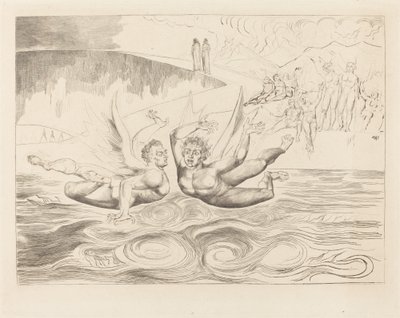 De korrupta tjänstemännens krets; djävlarna som masar varandra av William Blake