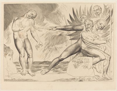 De korrupta tjänstemännens krets; djävlarna plågar Ciampolo av William Blake