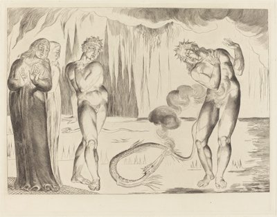 Tjuvarnas krets; Buoso Donati attackerad av ormen av William Blake