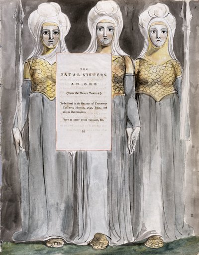The Fatal Sisters, design 67 från "The Poems of Thomas Gray" av William Blake