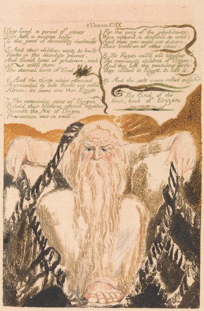 Urizens första bok, plåt 25, "De levde en period av år ...." (Bentley 28) av William Blake