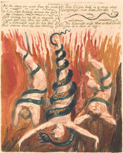 Urizens första bok, plåt 7, "Som stjärnorna är åtskilda från jorden ...." (Bentley 6) av William Blake