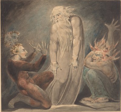 Samuels spöke som visar sig för Saul av William Blake