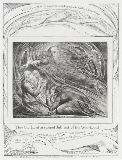 Herren svarar Job ur virvelvinden av William Blake