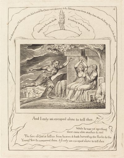 Budbärarna berättar för Job om hans olyckor av William Blake