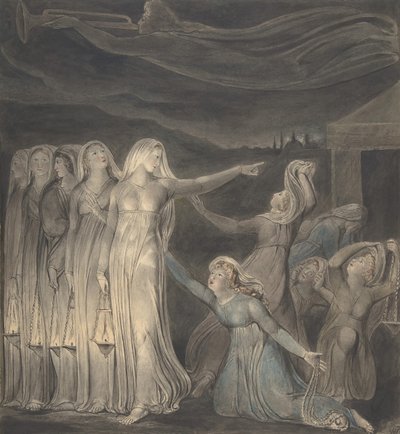 Liknelsen om de vise och dåraktiga jungfrurna, ca. 1799-1800. av William Blake