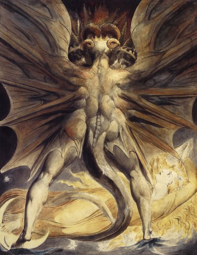 Den röda draken och kvinnan klädd i sol, ca 1802-1805 av William Blake