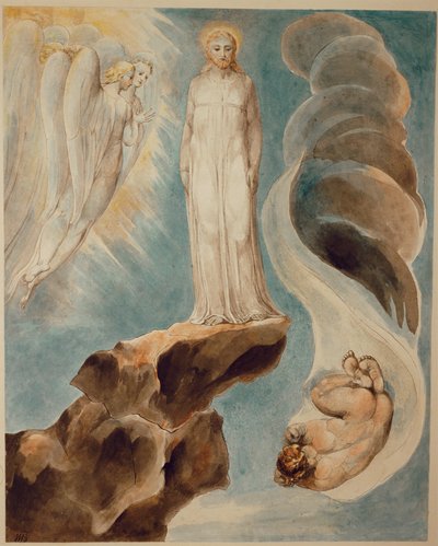 Den tredje frestelsen (akvarell på papper) av William Blake