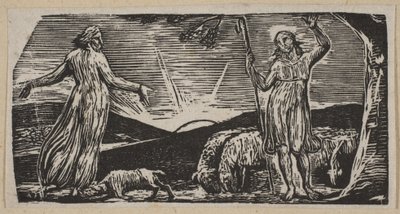 Thenot remonstrates With Colinet, från Thorntons Pastorals of Virgil, 1821. av William Blake