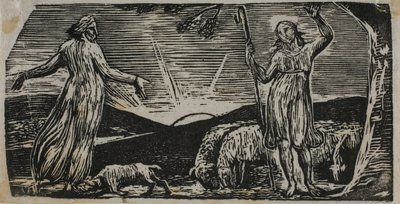 Thenot remonstrates med Colinet, från The Pastorals of Virgil av William Blake