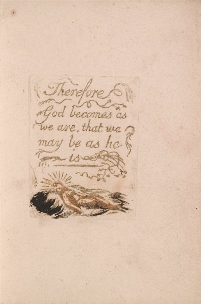 Det finns ingen naturlig religion, tavla 9, därför blir Gud . . . . (Bentley b12) av William Blake