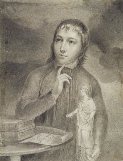 Thomas Alphonso Hayley, Half-Length Drawing, c.1800 (grafit med grå b/c på papper) av William Blake