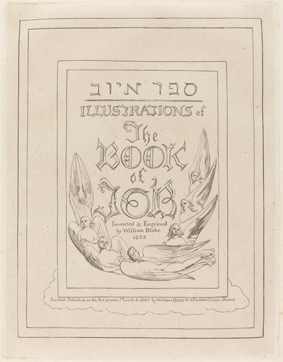 Titelsidan för de graverade illustrationerna till Jobs bok av William Blake
