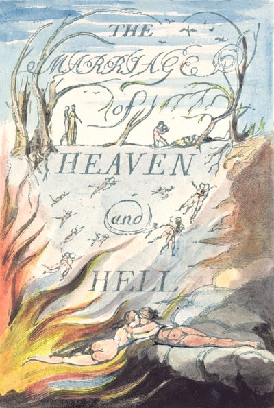 Titelsida, från Himlens och helvetets äktenskap av William Blake