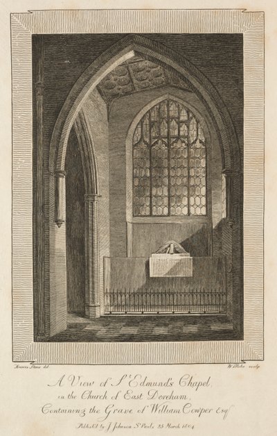 Utsikt över St. Edmunds Chapel i Church of East Dereham..., 1804. av William Blake