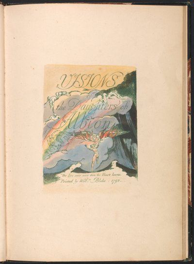 Visions of the Daughters of Albion, tavla 2, titelsida av William Blake