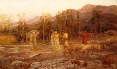 A Pastoral, A Memory of the Valley of Sparta (olja på duk) av William Blake Richmond