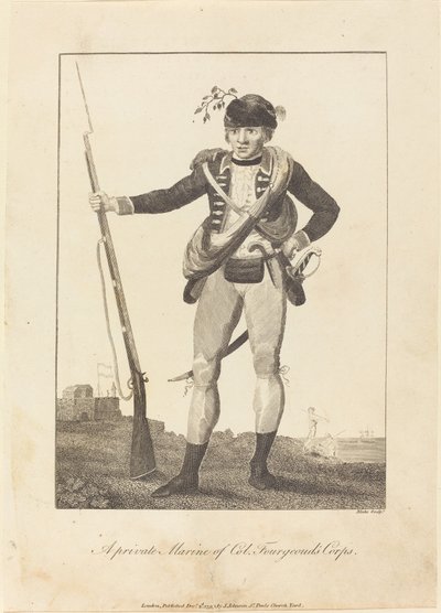 En privat marinsoldat från överste Fourgeouds kår av William Blake after John Gabriel Stedman