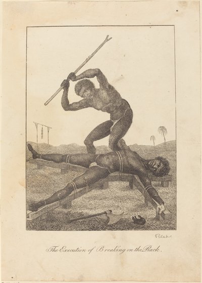 Utförandet av Breaking on the Rack av William Blake after John Gabriel Stedman