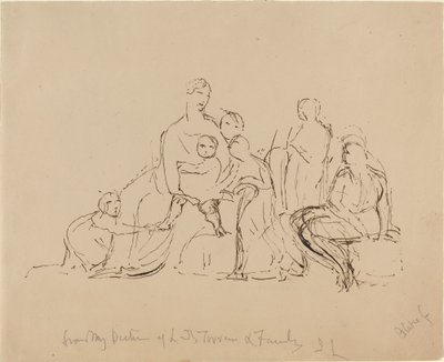 Lady Torrens och familj av William Blake after John Linnell