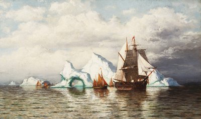 Bland isbergen, kusten i Labrador, av William Bradford