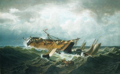 Skeppsbrott utanför Nantucket (Vrak utanför Nantucket efter en storm) av William Bradford