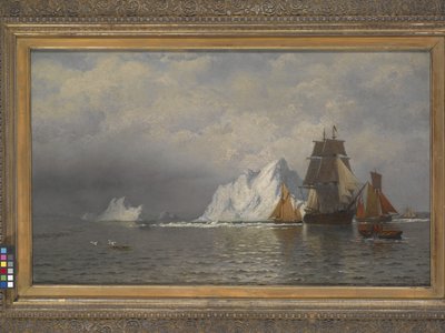 Valfångare och fiskefartyg nära Labradors kust (olja på duk) av William Bradford