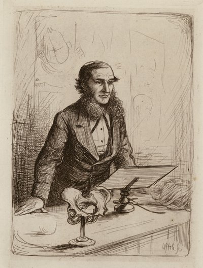 Alexander Russell Simpson, professor i barnmorskevetenskap och sjukdomar hos kvinnor och barn (gravyr) av William Brassey (after) Hole