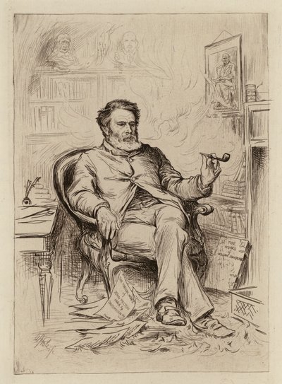 David Masson, professor i retorik och engelsk litteratur (gravyr) av William Brassey (after) Hole