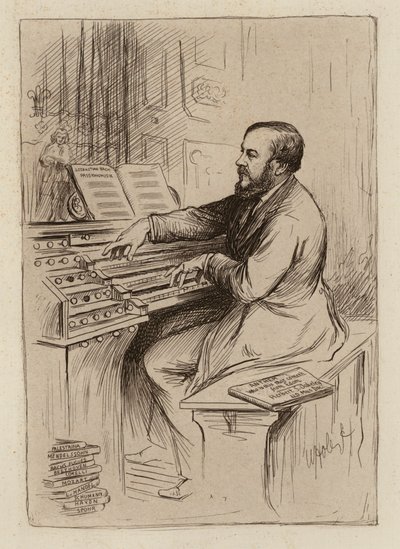 Sir Herbert Oakeley, professor i musik (gravyr) av William Brassey (after) Hole