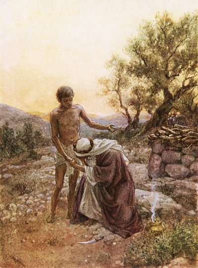 Abraham och Isak vid berget Moria av William Brassey Hole