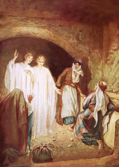 Änglar som förklarar att Jesus har uppstått från de döda av William Brassey Hole