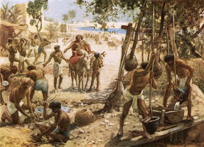 Israeliter gör tegelstenar i Egypten av William Brassey Hole
