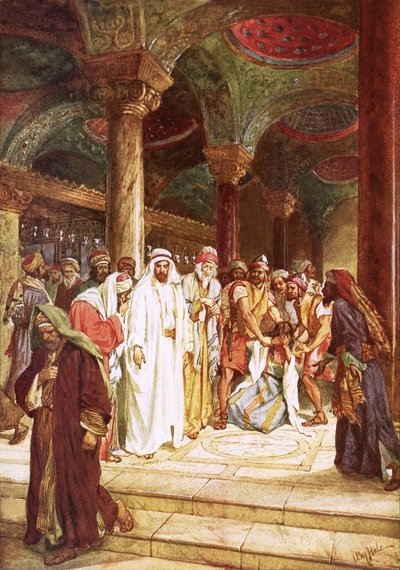 Jesus och kvinnan gripna i äktenskapsbrott av William Brassey Hole