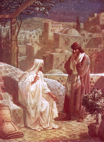 Jesus i samtal med Nikodemus av William Brassey Hole