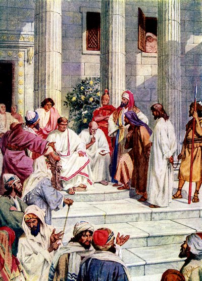 Jesus förs till Pontius Pilatus - Bibeln av William Brassey Hole