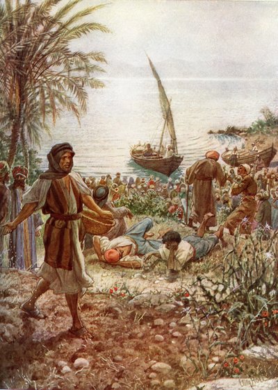 Jesus predikar Liknelsen om såningsmannen - Bibeln av William Brassey Hole