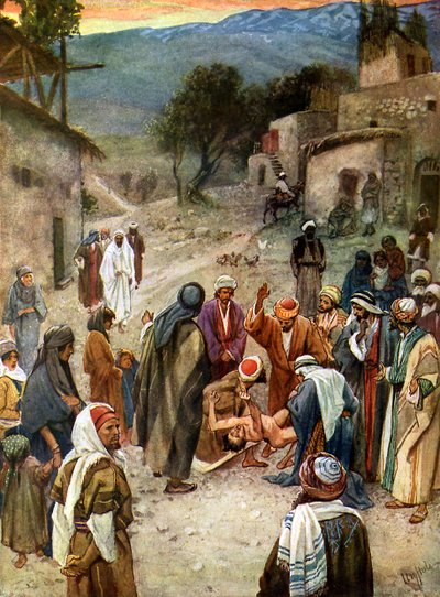 Jesus tar bort en ond ande - Bibeln av William Brassey Hole