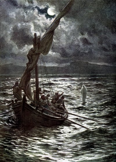 Jesus går på vattnet - Bibeln av William Brassey Hole