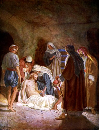 Josef av Arimathaea tar bort Jesu kropp - Bibeln av William Brassey Hole