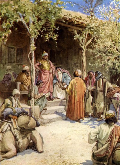 Joshuas fördrag med männen i Gibeon - Bibeln av William Brassey Hole