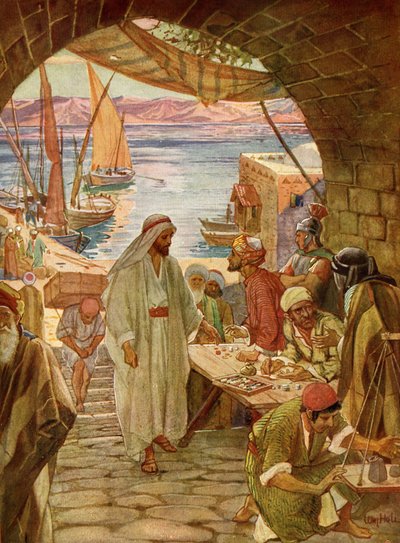 Matteus (Levi) uppmanas att bli en lärjunge - Bibeln av William Brassey Hole